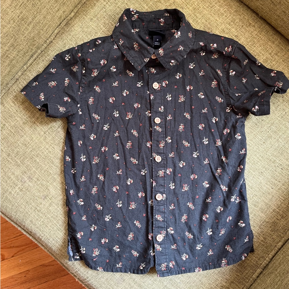 Art Class toddler floral button down t shirt